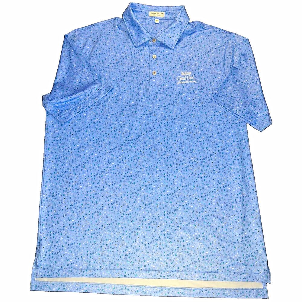 Peter Millar Summer Comfort Mens XL Blue Grand Hotel Mackinac Island Cocktail